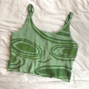 TRENDY GREEN CROP TOP LILY PADS